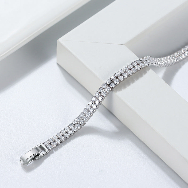 Sterling Sliver Zircon Tennis Designed Bracelets