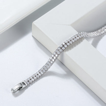 Sterling Sliver Zircon Tennis Designed Bracelets