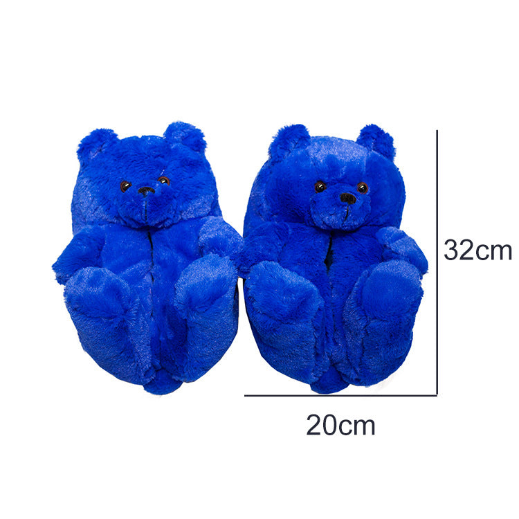 Winter Teddy Bear Plush Slippers