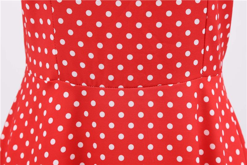 Short Sleeve Square Neckline Print Dot Dresses-STYLEGOING