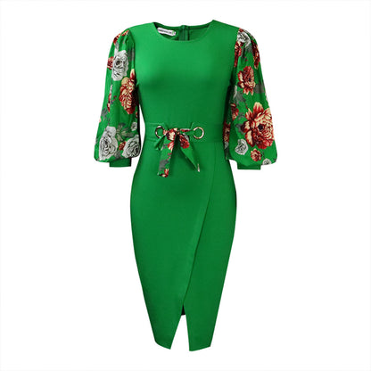 Classy Floral Print Plus Sizes Dresses for Women