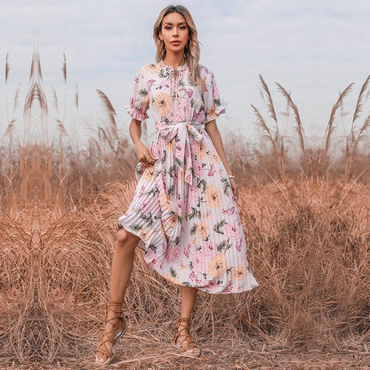 Women Ruffled Summer Holiday Short Beach Dresses