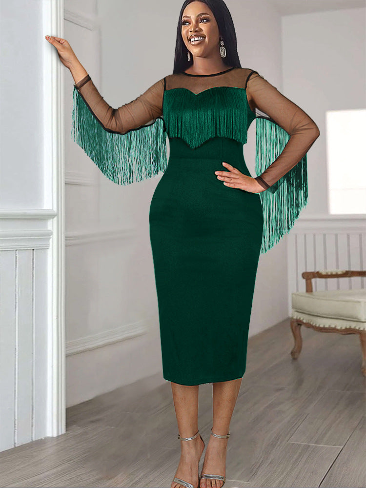 Sexy See Through Green Tight Women Party Dresses