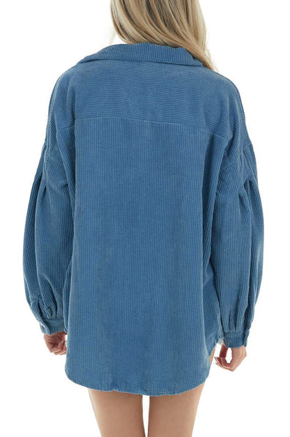 Casual Corduroy Long Sleeves Fall Shirts