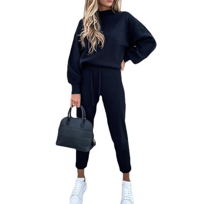 Casual High Neck Women Sports Suits with Pocket