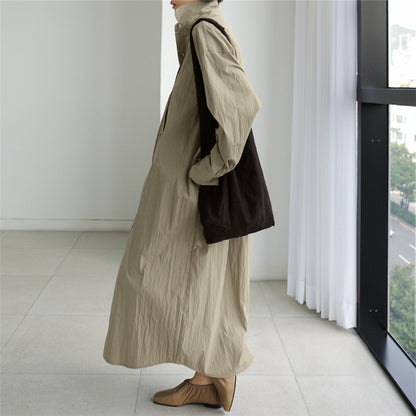 Loose Women Long Sleeves Trenchcoats