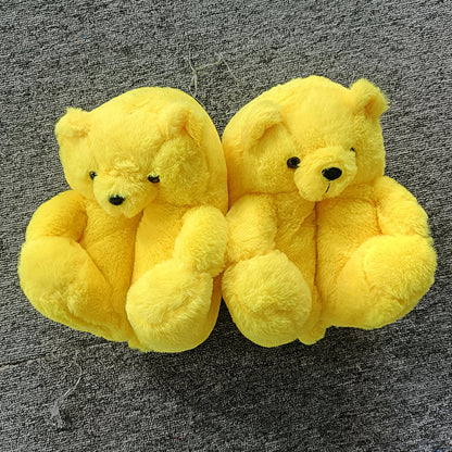 Winter Teddy Bear Plush Slippers