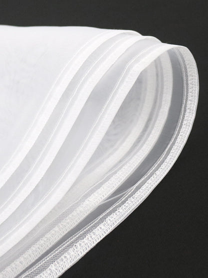 Sweety Tulle See Through Trumpet Sleeves Short White Plus Sizes Dresses