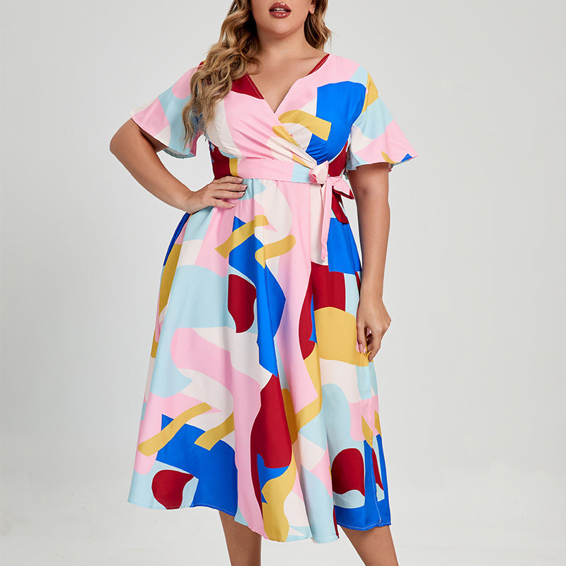 Summer Short Sleeves Plus Sizes Dresses
