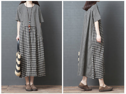 Vintage Plus Sizes Linen Long Dresses