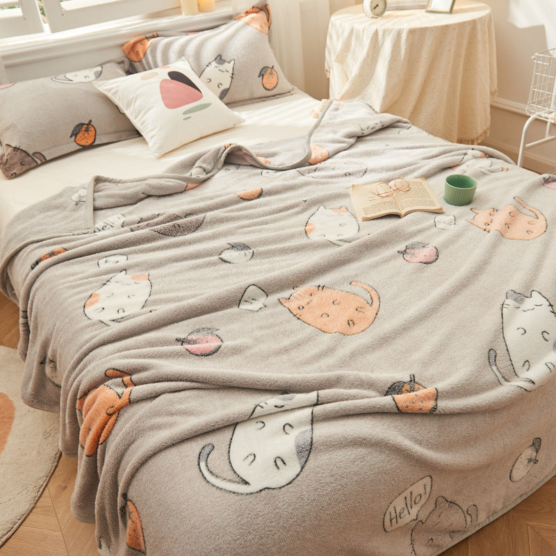 3D Rabbit Strawberry Design Fleece Blanket Sheet