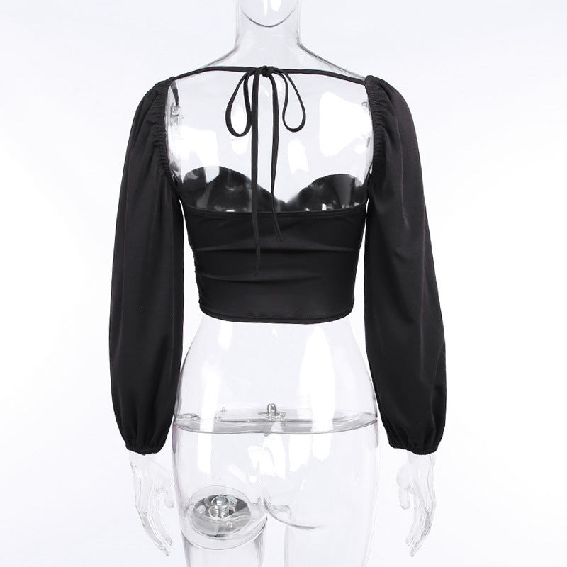 Sexy Square Neckline Backless Summer Women Tops