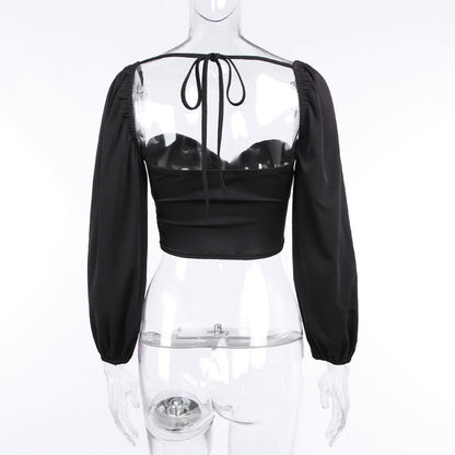 Sexy Square Neckline Backless Summer Women Tops
