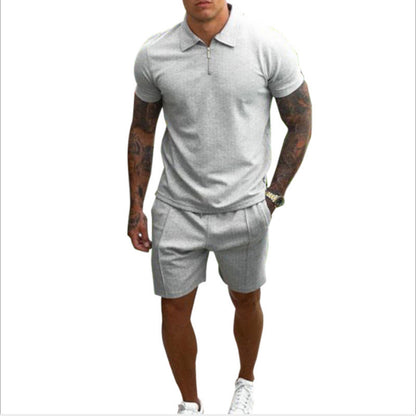 Casual Men's Short Sleeves T Shirts and Shorts Suits