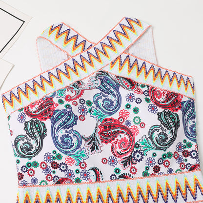 Boho Halter One Piece Women Swimwear
