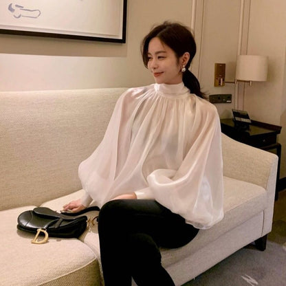 Elegant High Neck Designed Women Top Shirts