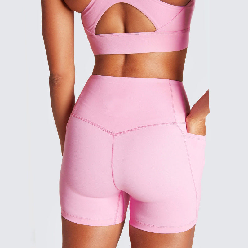 Sexy Women Backless Summer Yoga Tops and Shorts