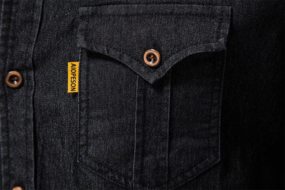 Casual Denim Long Sleeves Shirts for Men
