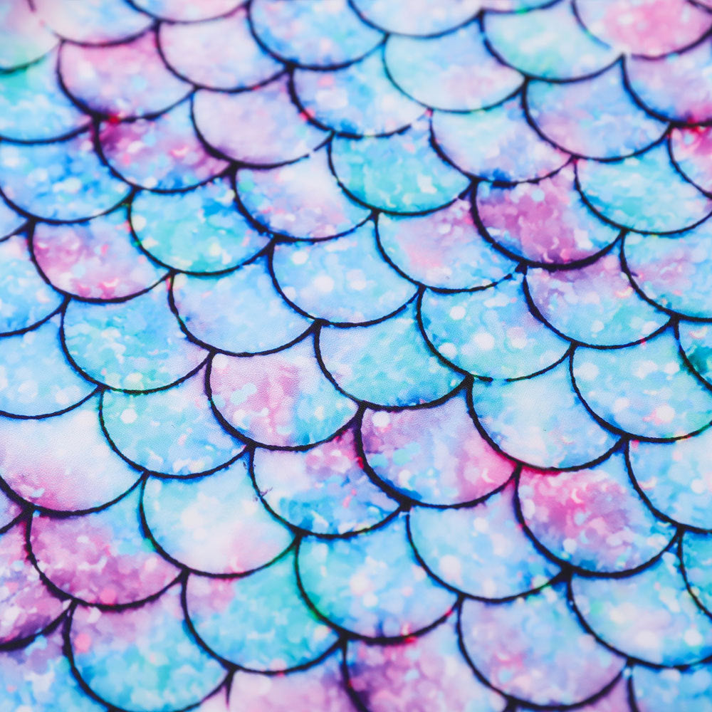 3D Fish Scale Design Two Pieces Swimsuits for Girls