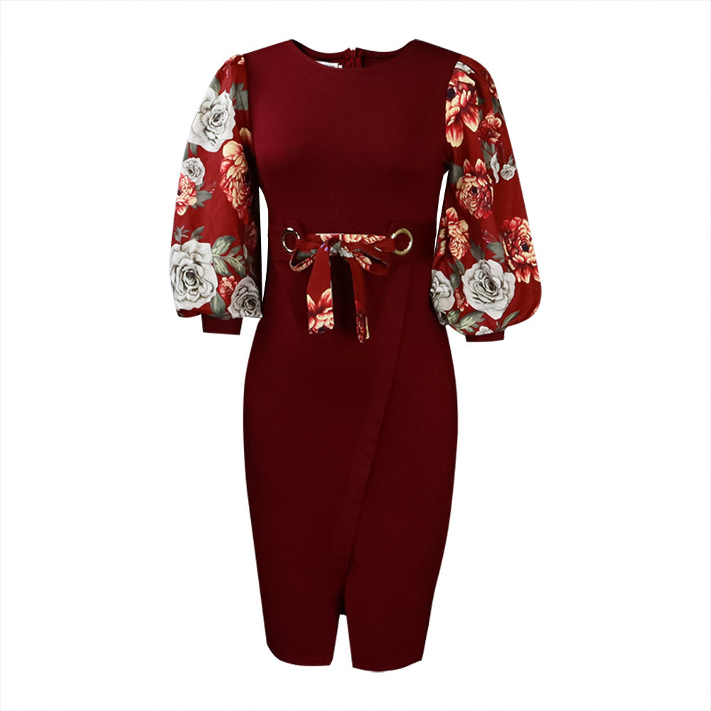 Classy Floral Print Plus Sizes Dresses for Women