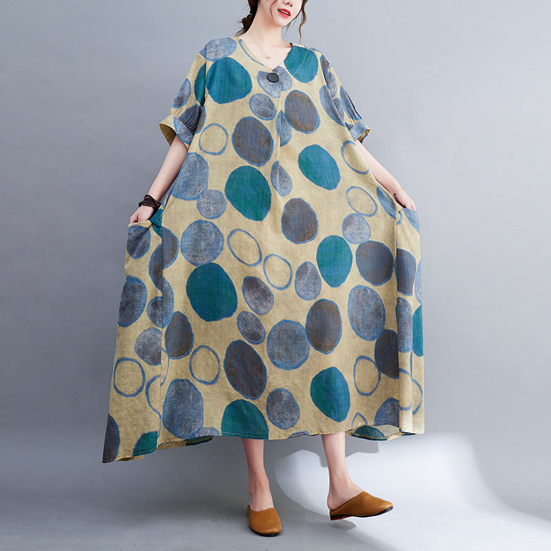 Vintage Summer Plus Sizes Cozy Dresses