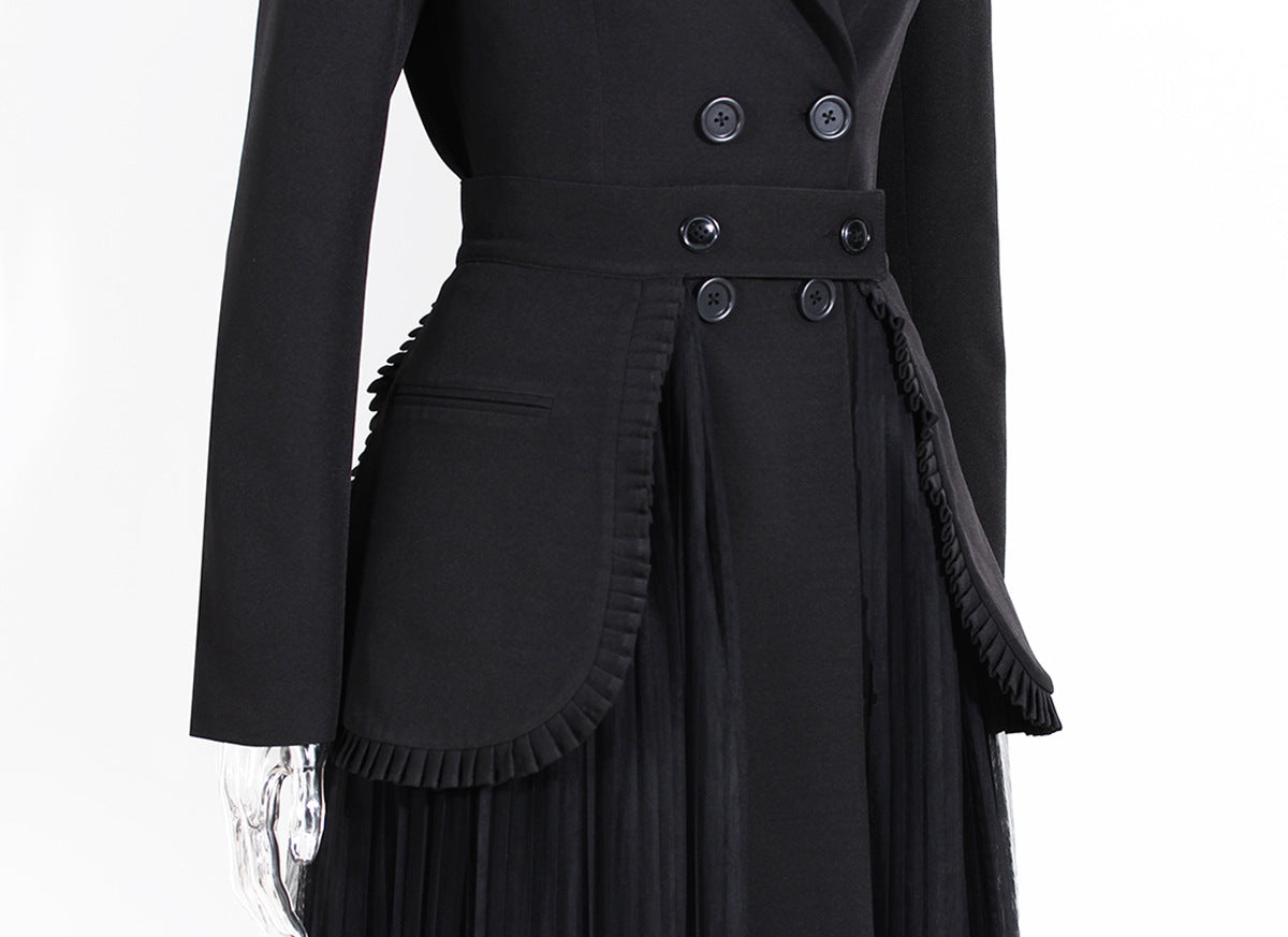 Black Blazer Overcoat and Designed Tulle Skirts