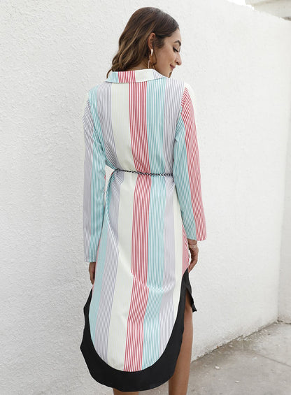 Leisure Long Sleeves Women Short Fall Shirt Dresses-STYLEGOING