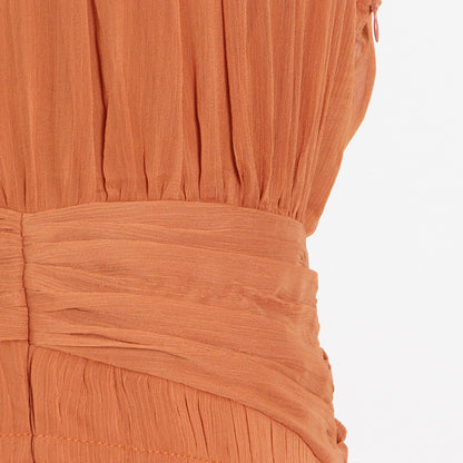 Chiffon High Neck Sleeveless Long Dresses