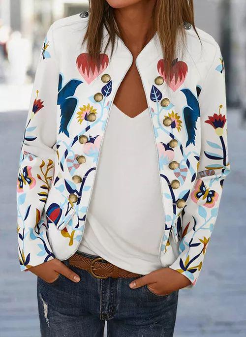 Classy Fashion Floral Print Carfigan Top Coats-STYLEGOING