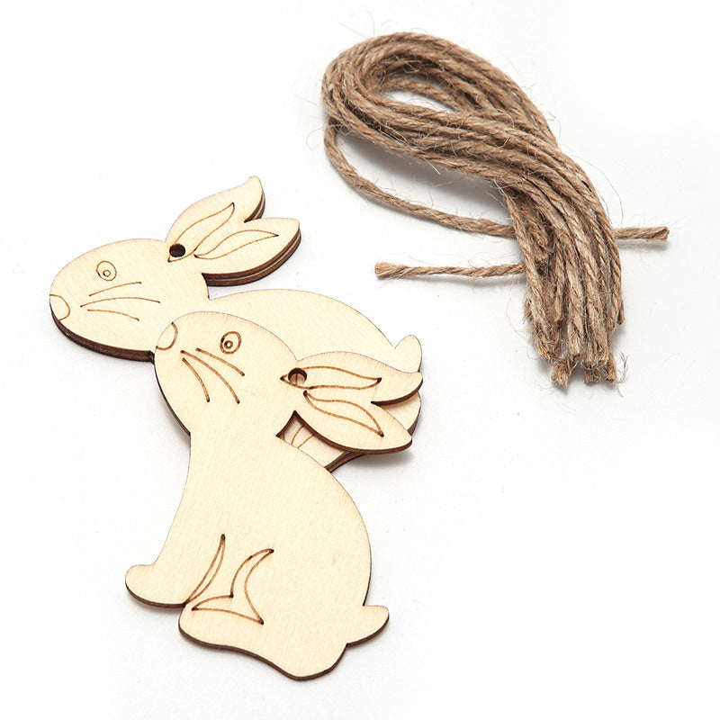 Happy Easter Day Wooden DIY Pendant for Decoration