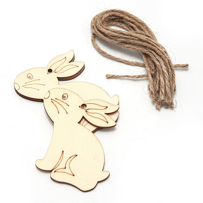 Happy Easter Day Wooden DIY Pendant for Decoration