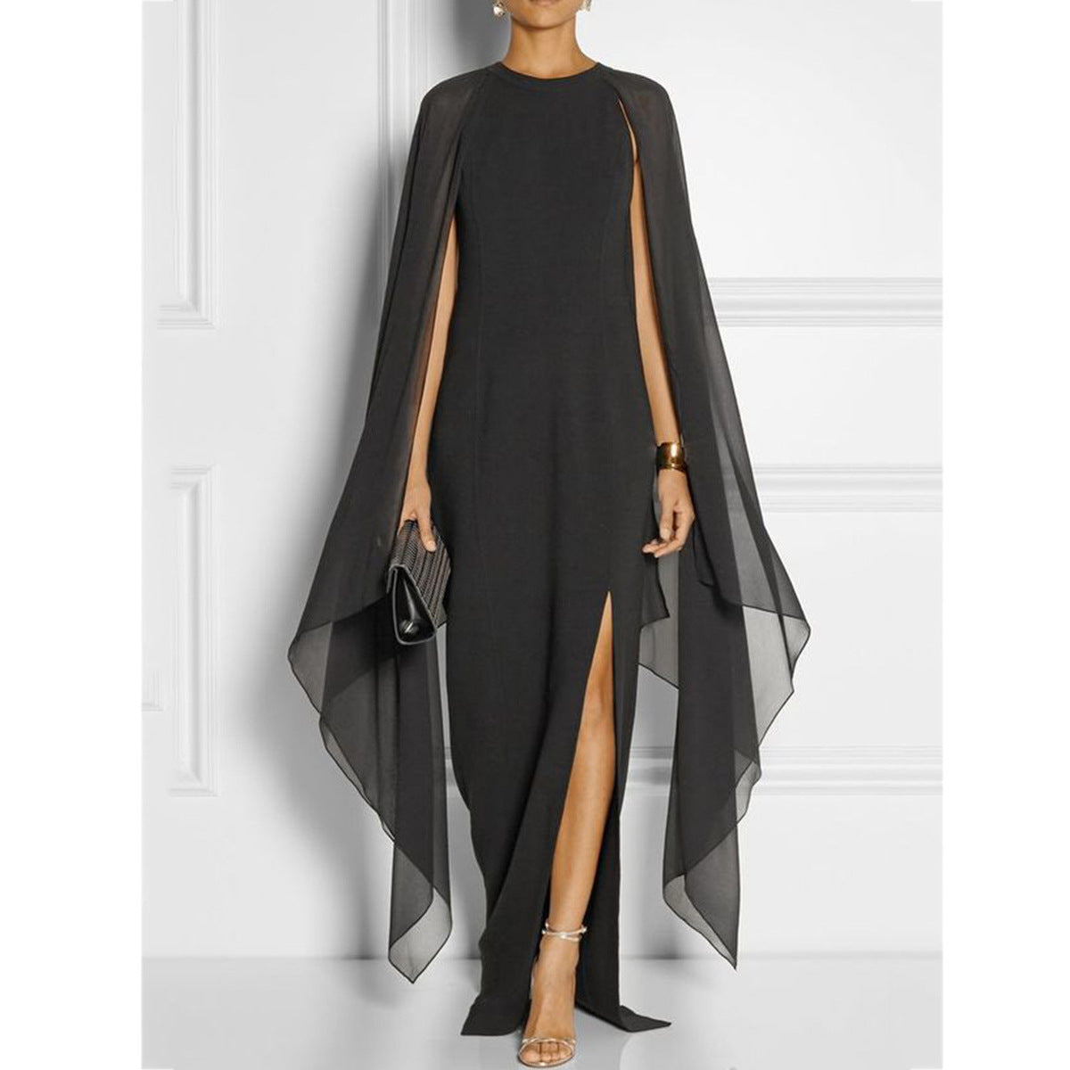 Fashion Chiffon Irregular Cape Dresses