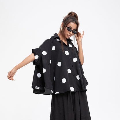 Women Polk Dot Summer Chiffon Shirts