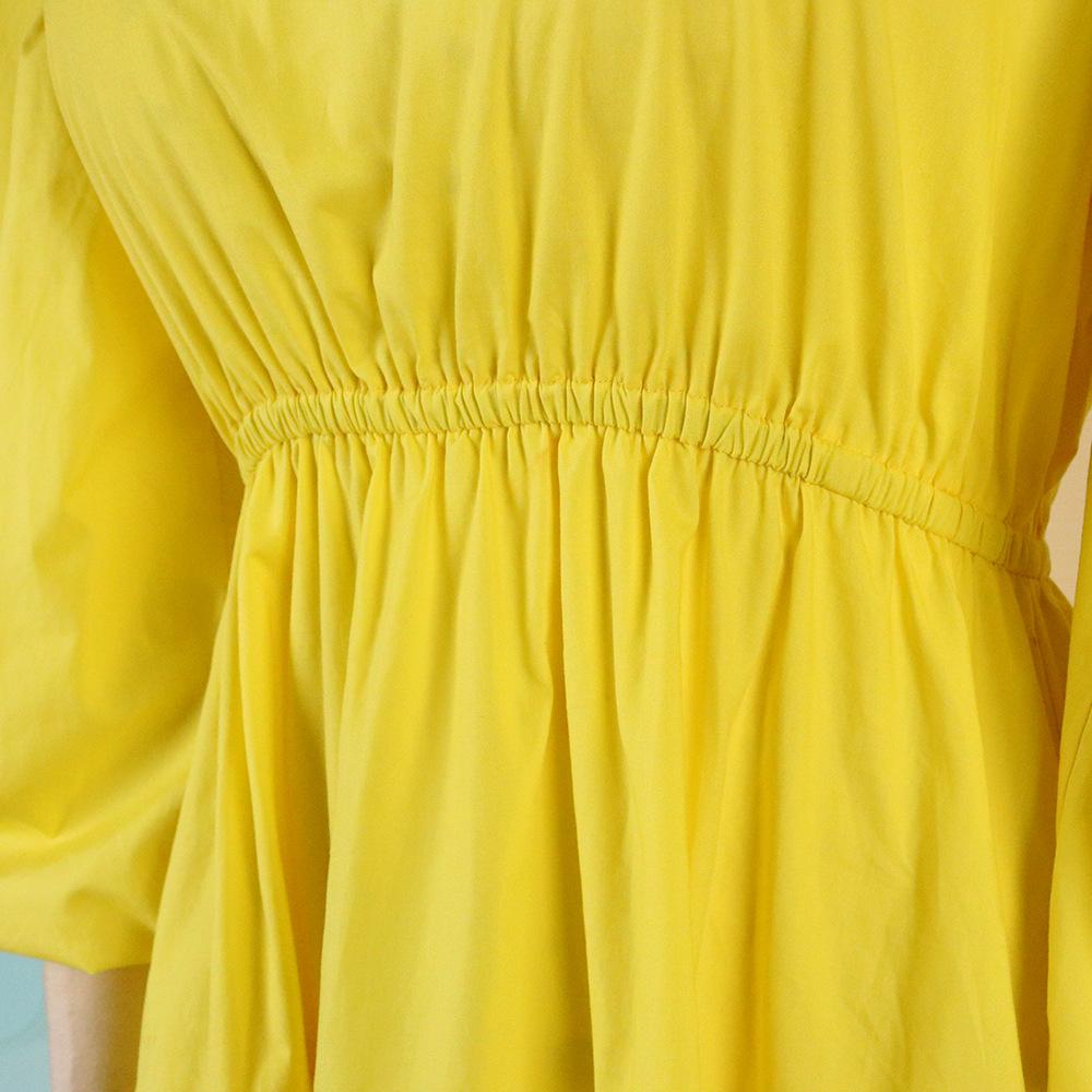 Yellow Women Ruffled Plus Sizes Short Dresses-STYLEGOING