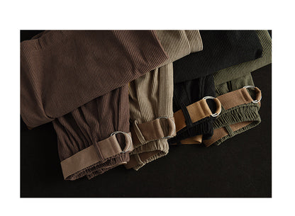Vintage Elastic Waist Wide Legs Pants for Women
