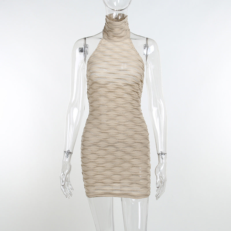 Sexy High Neck Backless Sheath Dresses