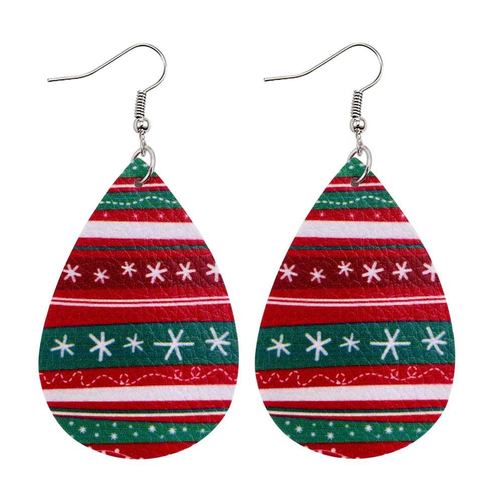 Christmas Style Water-drop Snowflake Earring 2 Sets