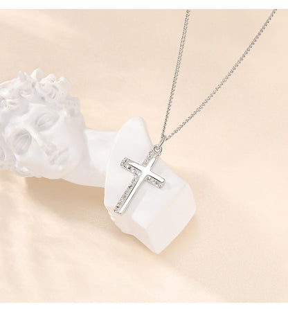 Irregular Cross Design Sterling Silver Necklace for Women