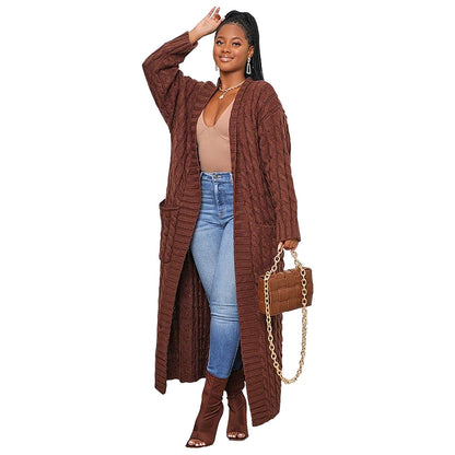 Casual Long Knitted Cardigan Overcoats for Women