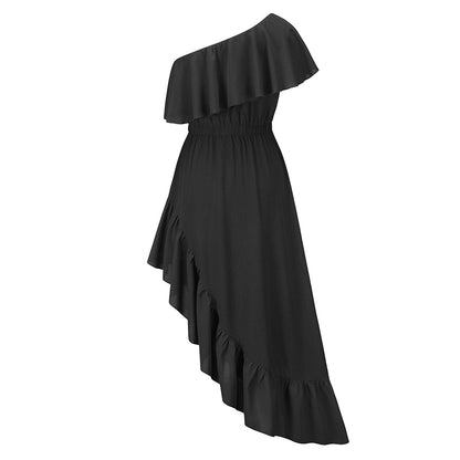 Sexy One Shoulder Irregular Women Summer Dresses