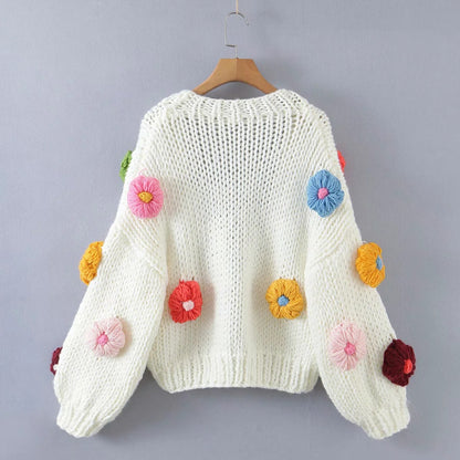 Lovely Handmade 3D Design High Waist Short Sweaters