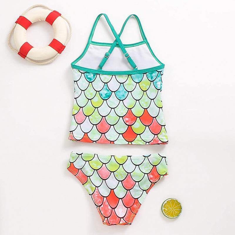 Sumemr Girls Fish Scale Print 2pcs/set-STYLEGOING