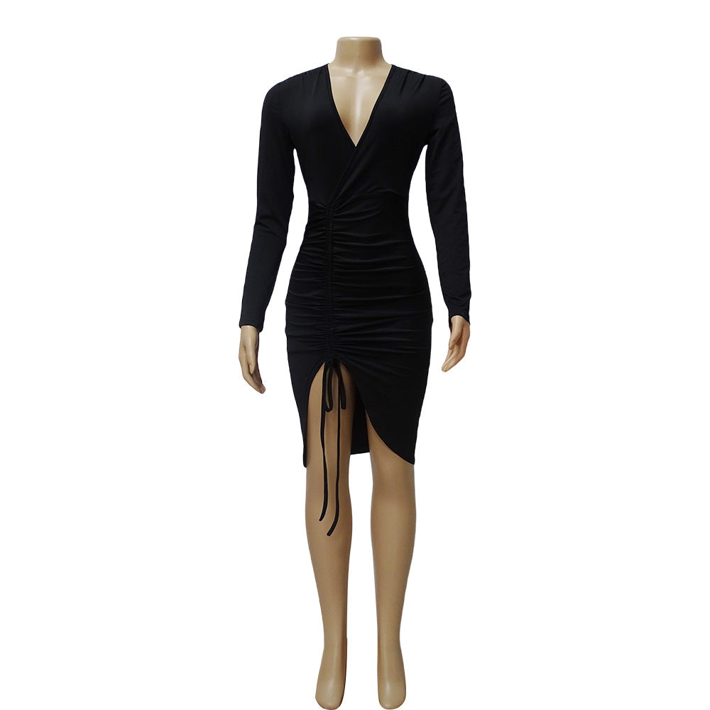 Sexy Drawstring Design Sheath Dresses for Women
