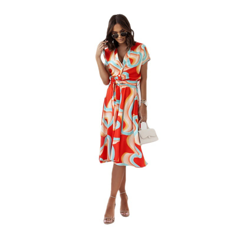 Sexy V Neck Short Sleeves Dresses
