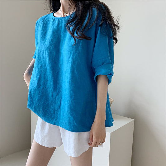 Designed Linen Women Summer Blouses