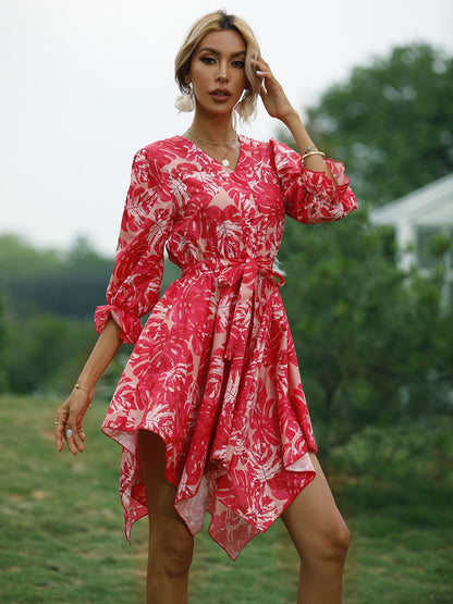 Women Summer Half Sleeves Mini Dresses-STYLEGOING