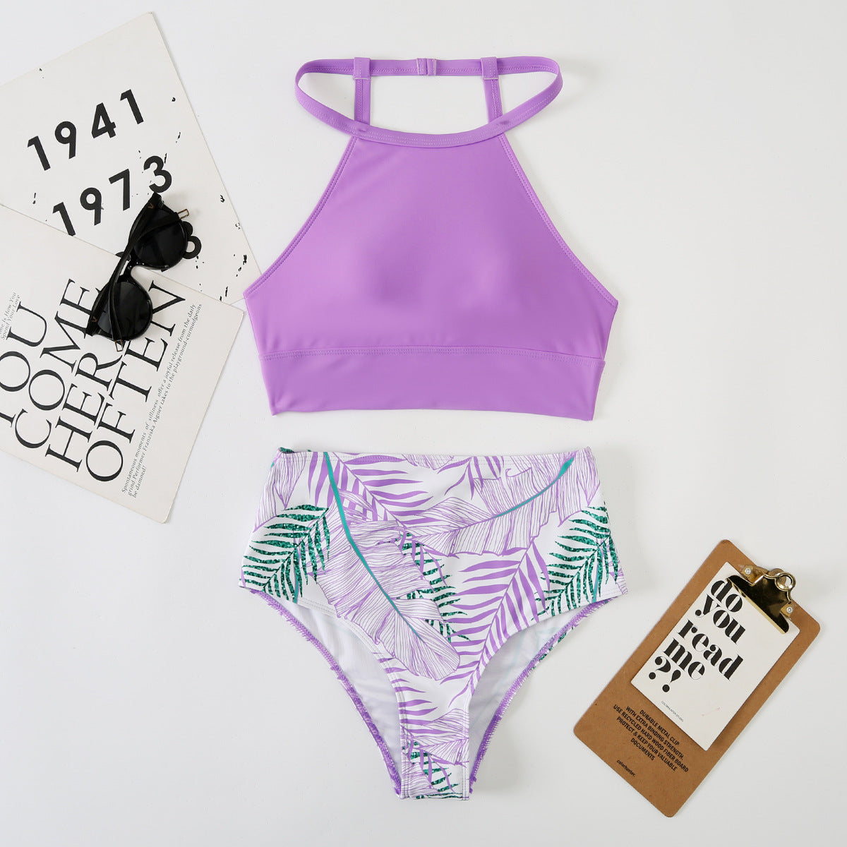 Sexy High Waist Two Pieces Summer Bikini Swimsuits