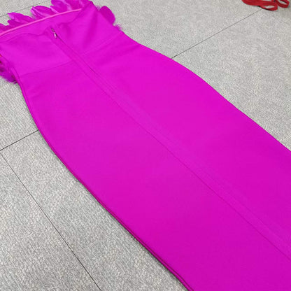 Sexy Designed Feather Sheath Evening Party Dresses