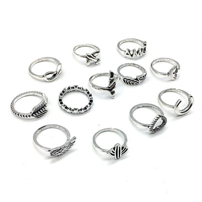 Vintage Boho Style Micro Inlays Ring Sets