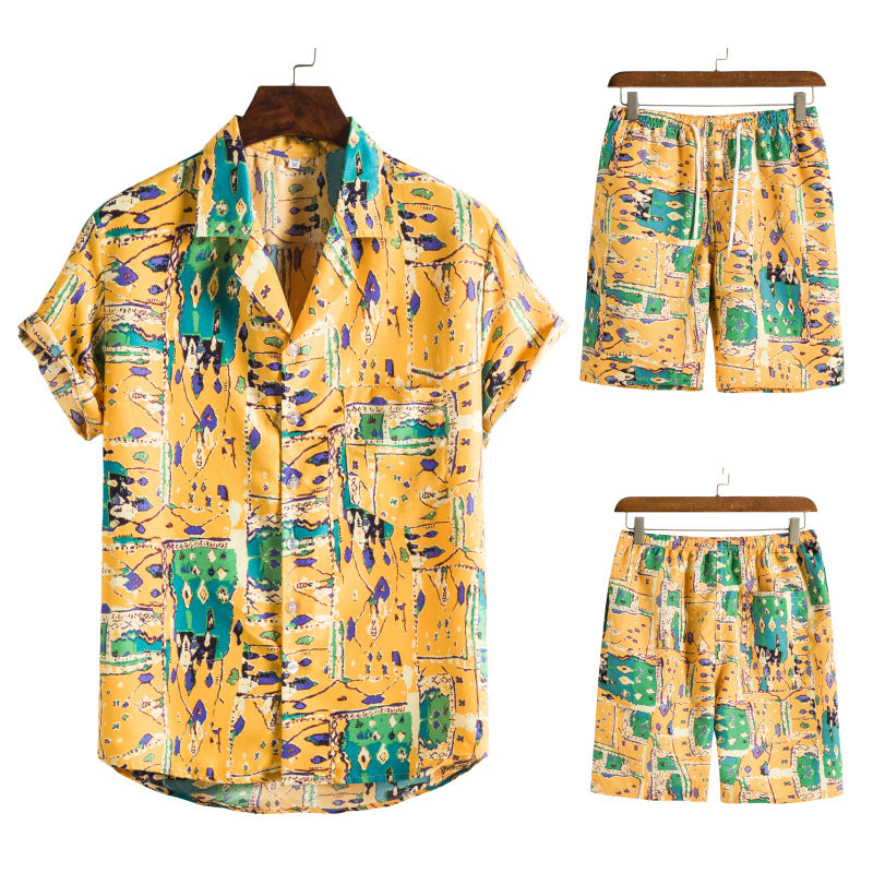 Summer Hawaii Floral Men‘s Beach Sets